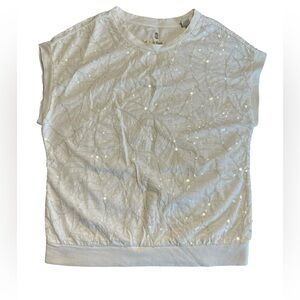 NWT Tommy Bahama Women’s Top, White with Off-white sequence pattern, Size P/S